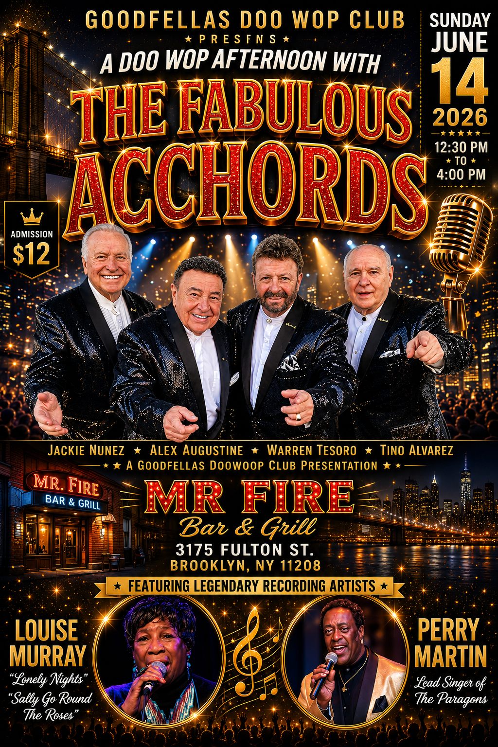 Goodfellas Doo Wop Club - Mr. Fire Bar & Grill, June 14 2026